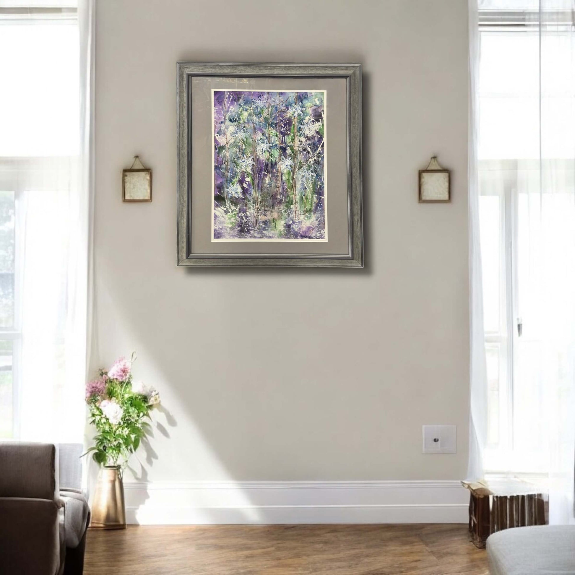 "Winter Snowflakes" Watercolor Painting - Jan Swift in room