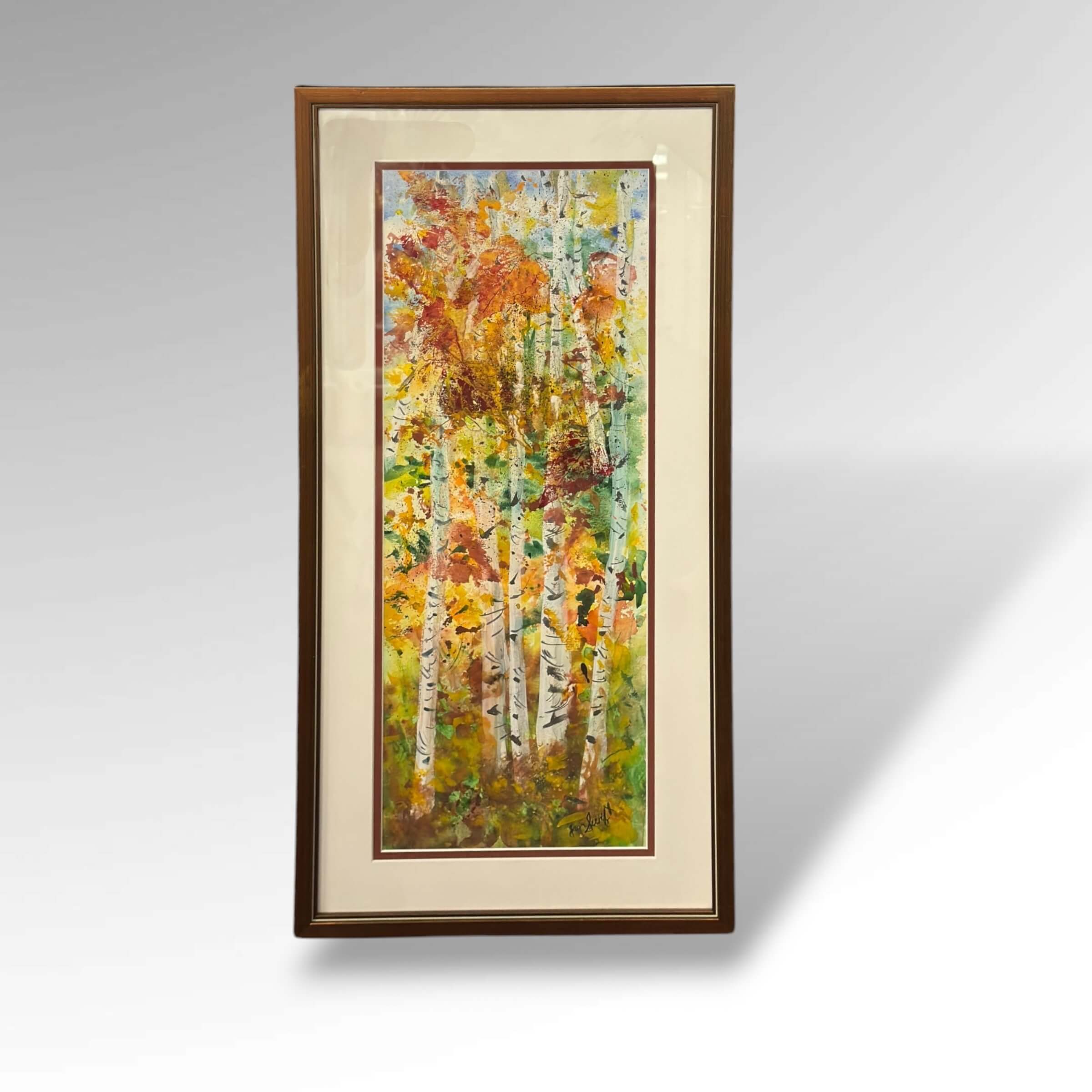 "Autumn Birches" Watercolor Painting - Jan Swift