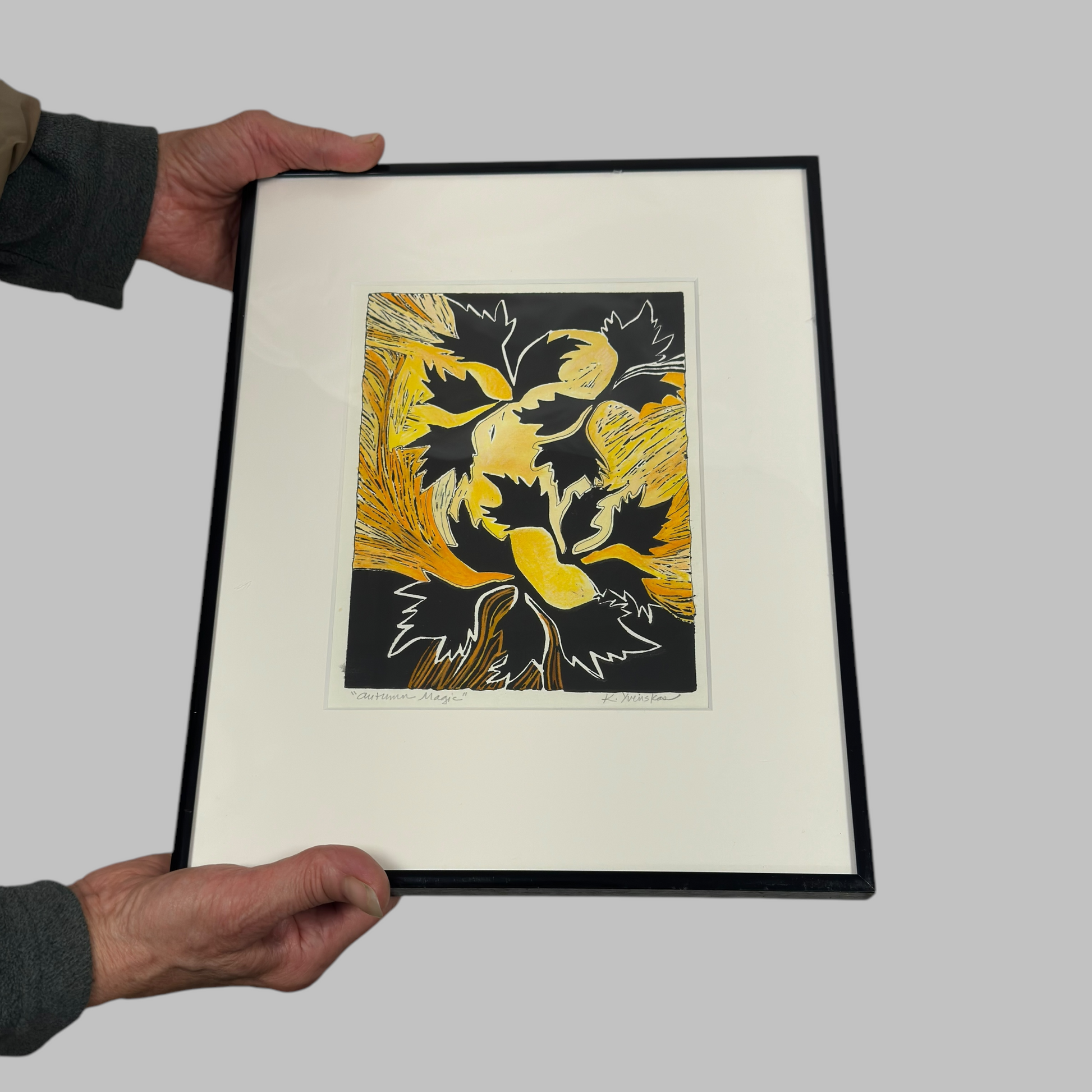Autumn Magic Hand Colored Print Shown For Scale  - Katherine Yvinskas