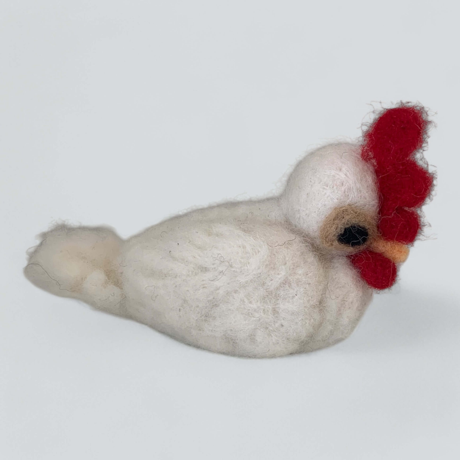 Beth Rosenberg felted chicken side view