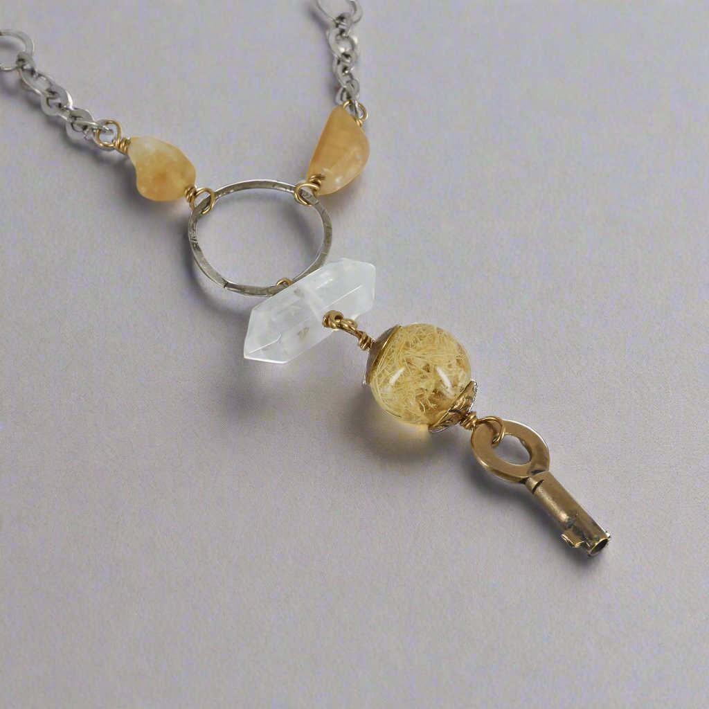 Boho Style Vintage Key Pendant Necklace - Brooke VanDerzee