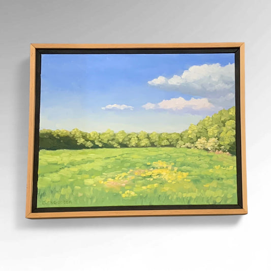 Curtis Engesser Field and Trees Watercolor Painting