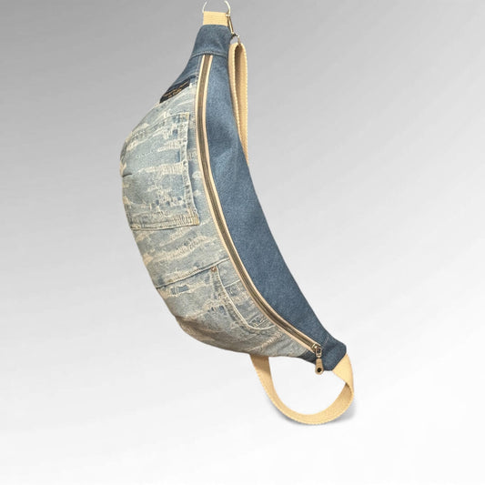 Denim Fanny Pack - Cally White