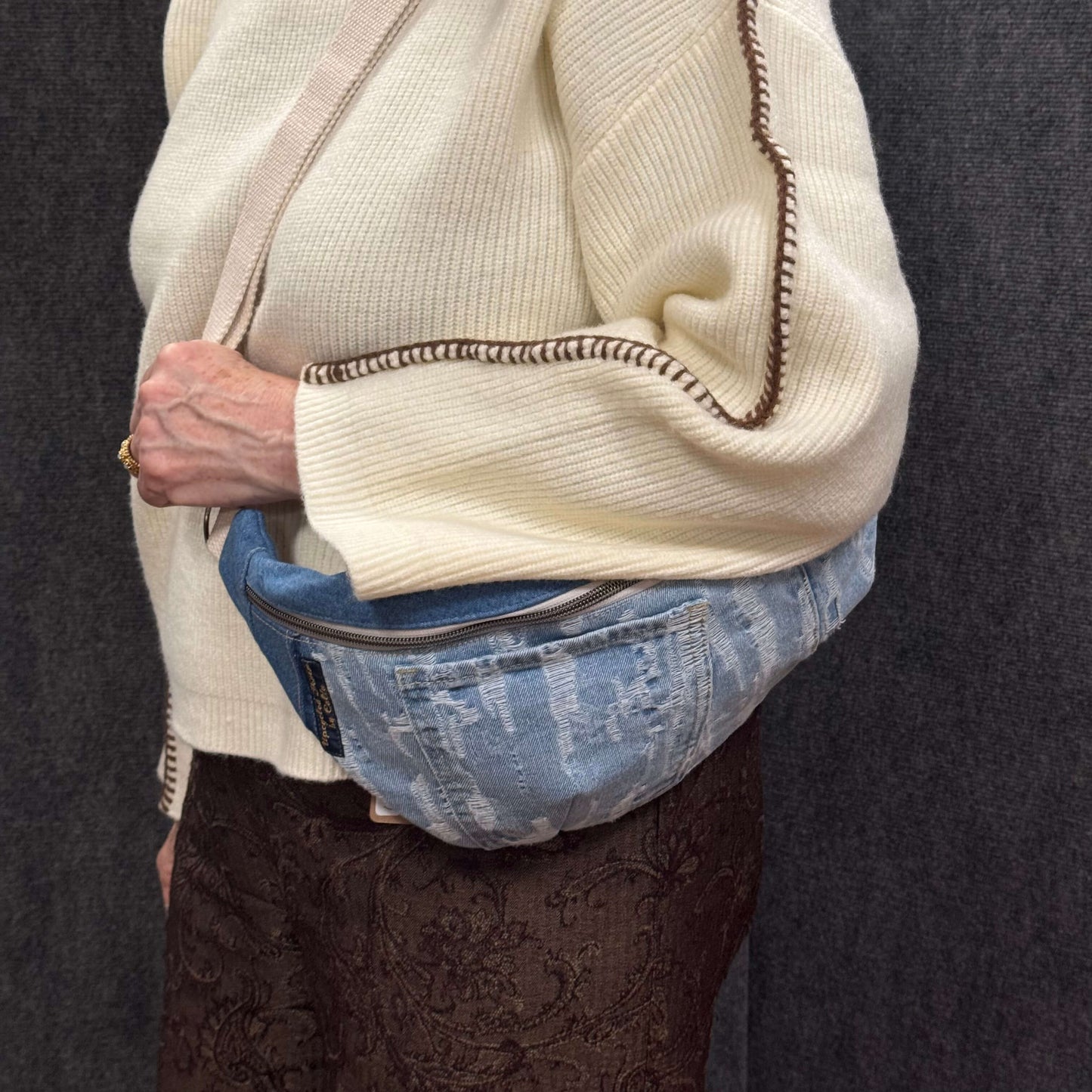 Fanny Pack - Cally White - Worn as a Purse
