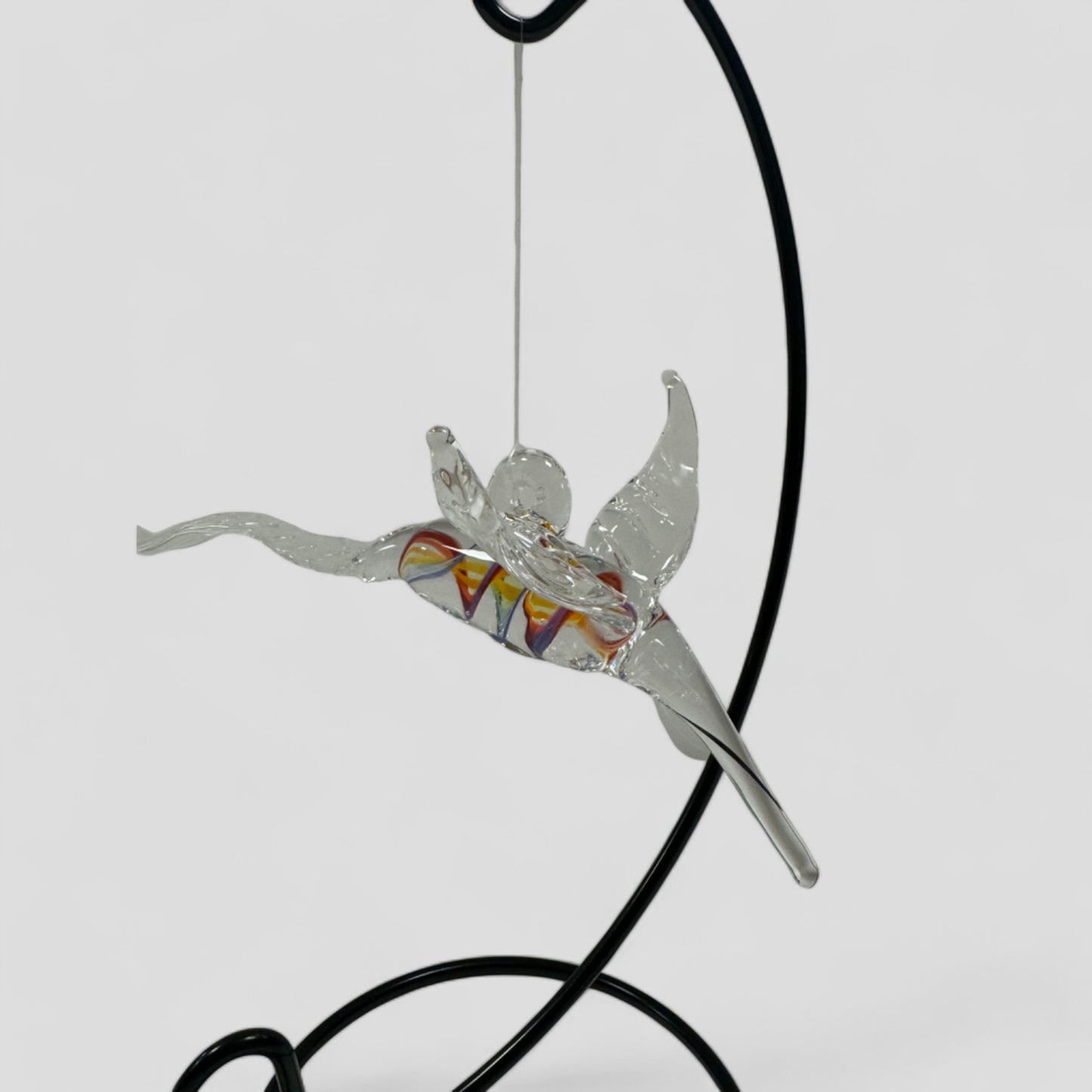 Hummingbird Glass Sculpture - Lori Heninger side view
