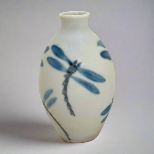 Mini Bottle with Blue Dragonflies - Susan Bogen
