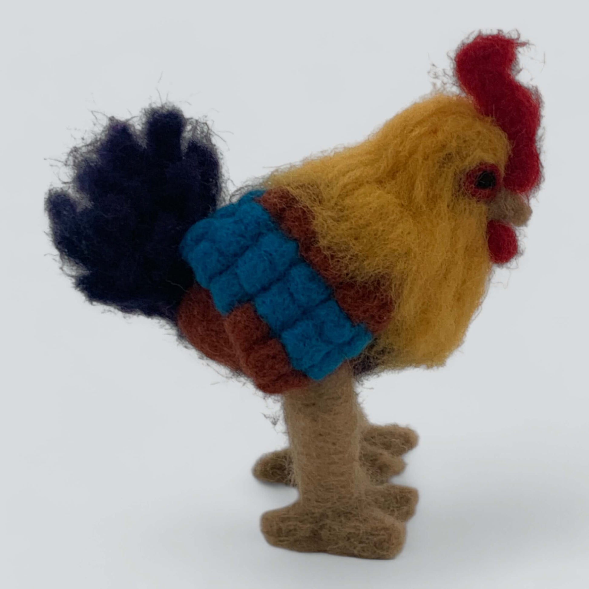 Needle felted rooster side view - Beth Rosenberg