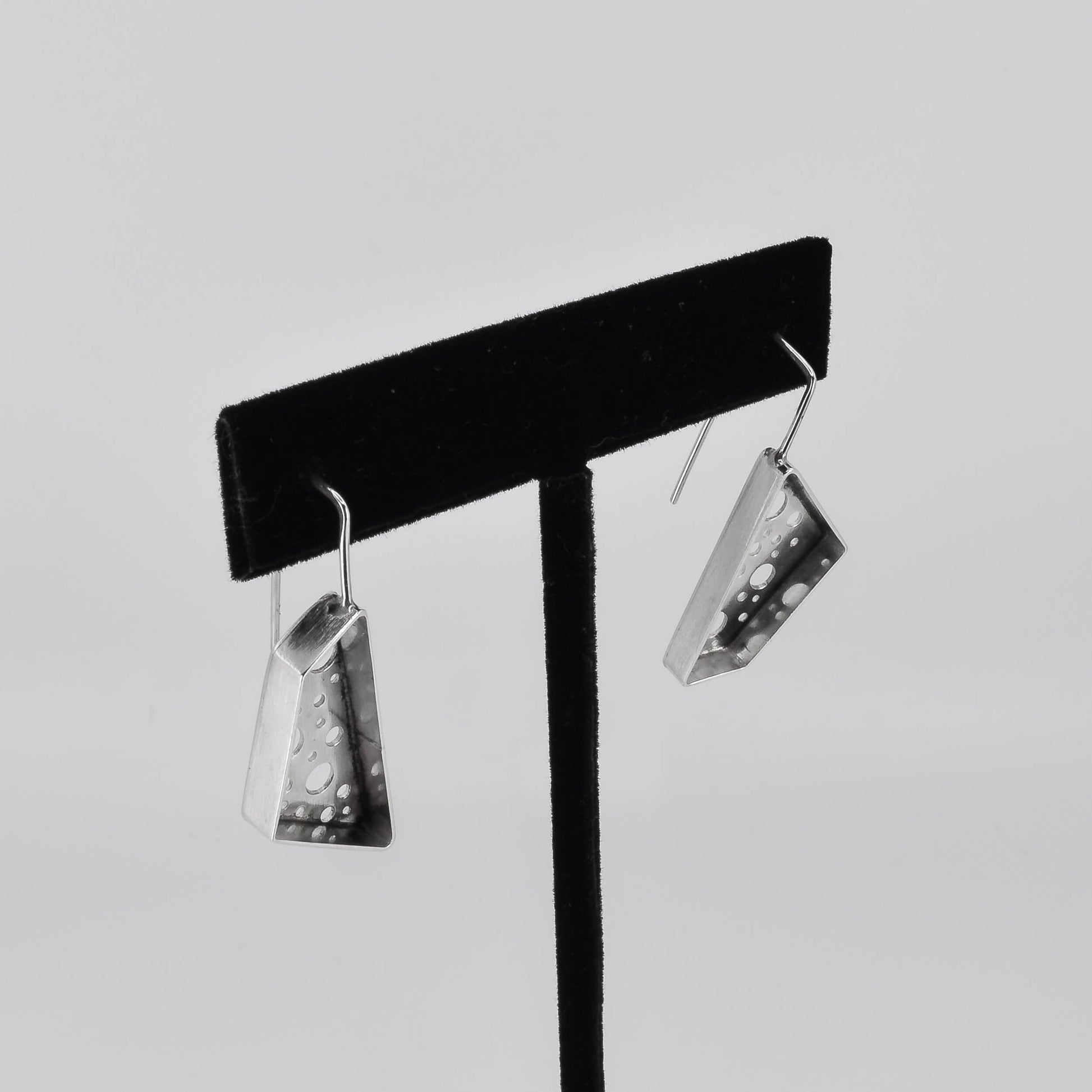 Sterling Silver Geometric Earrings Side - Jeanine Erickson