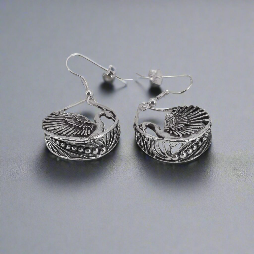 Swan Earrings in Sterling Silver - Jane Voorhees