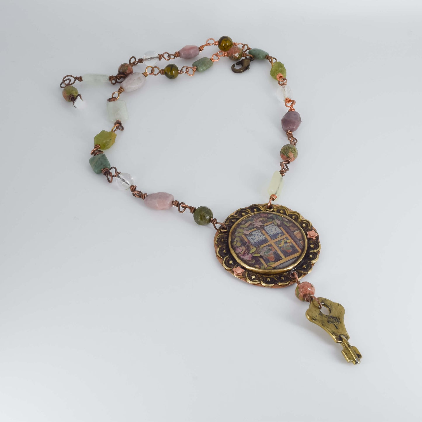 Vintage Key Pendant Necklace - Brooke VanDerzee
