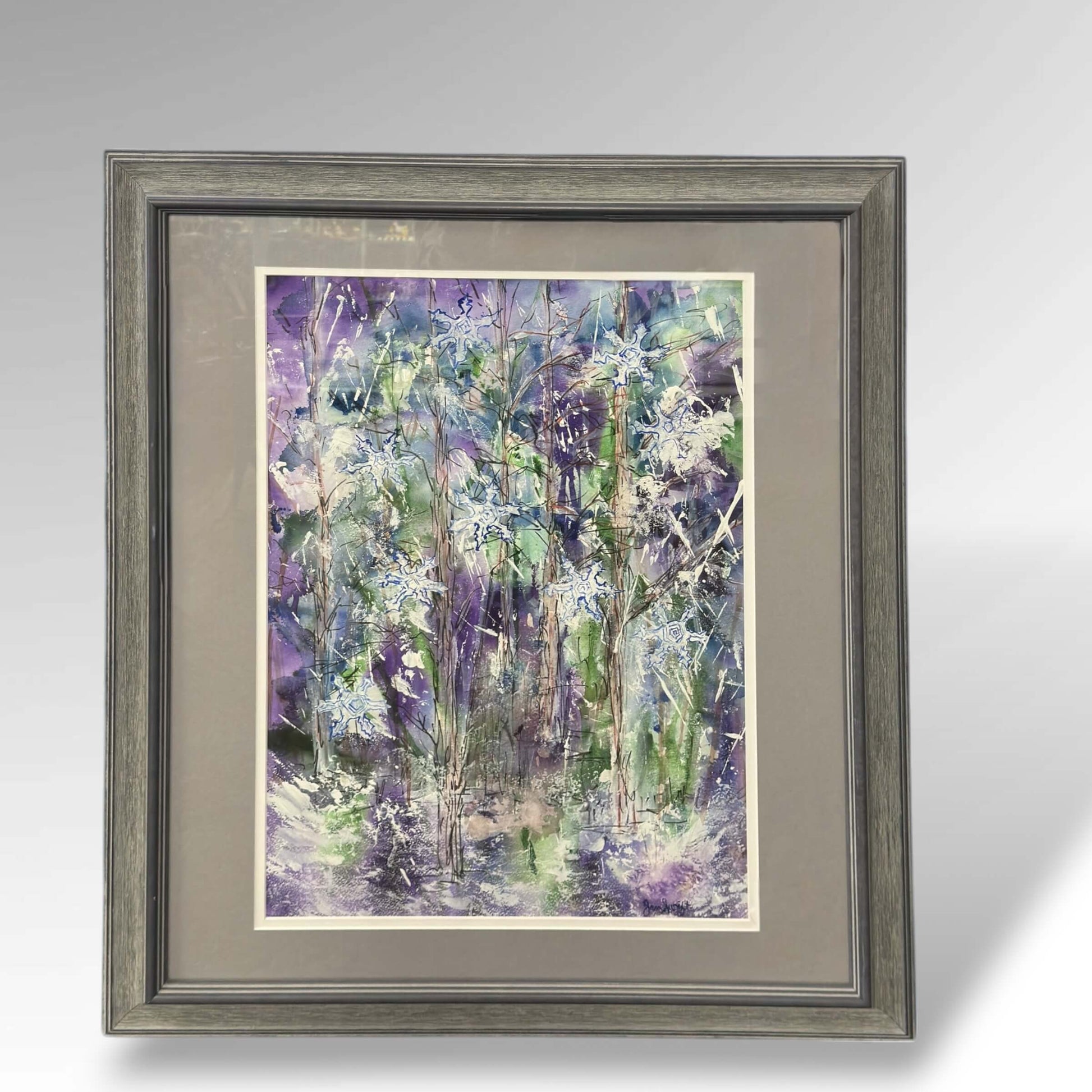 "Winter Snowflakes" Watercolor Painting - Jan Swift