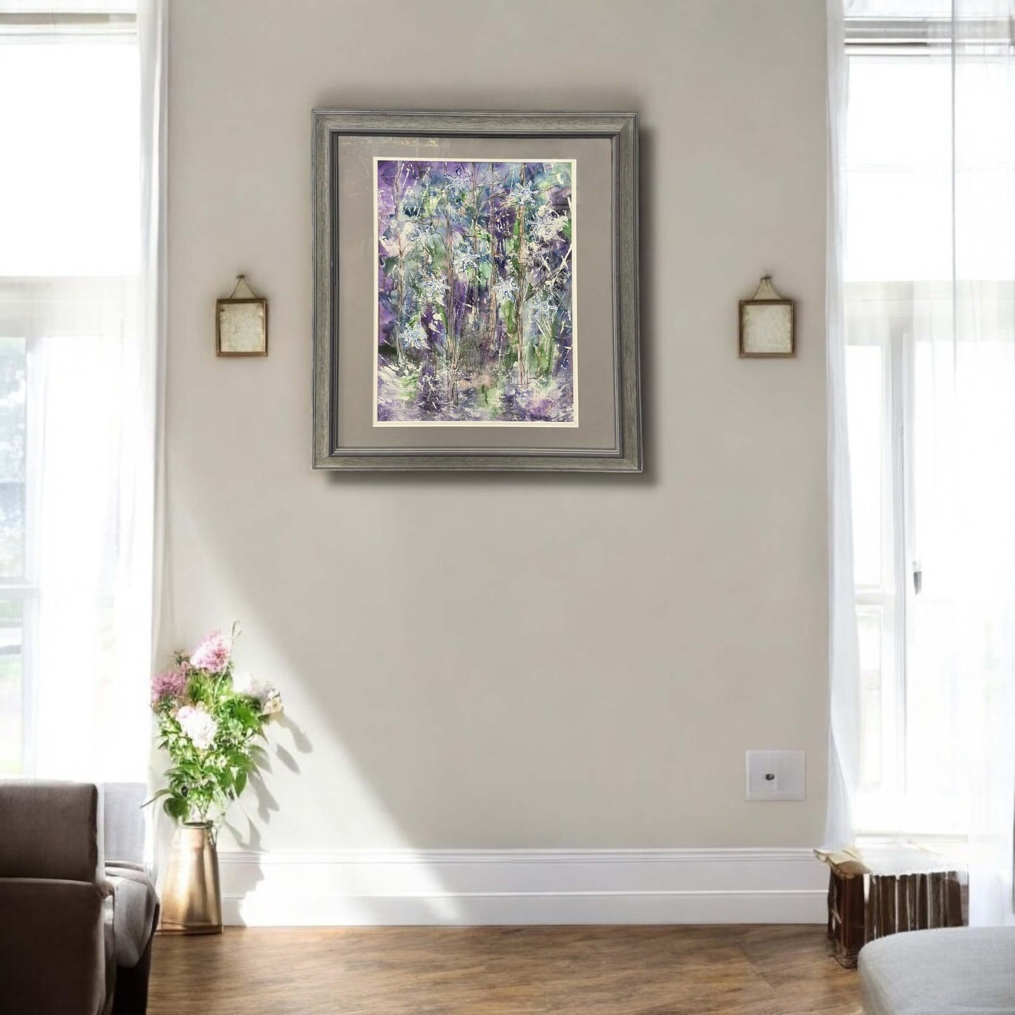 "Winter Snowflakes" Watercolor Painting - Jan Swift in room
